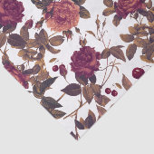 Vintage floral Burgundy Rose Cherry Seidenpapier (Ausschnitt)