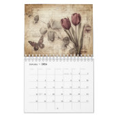 Vintage Floral Butterfly Calendar Kalender (Jan 2026)