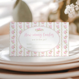 Vintage Floral Candy Jar Baby Shower Game Card Begleitkarte