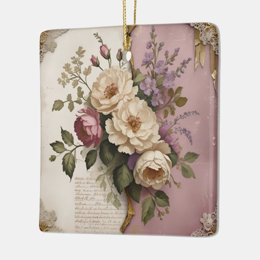 Vintage Floral - Ceramic Ornament (Links)