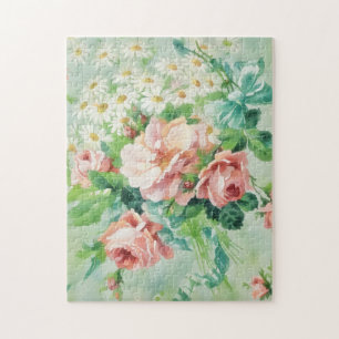 Vintage Floral Chic Stil Gartenpuzzle Puzzle