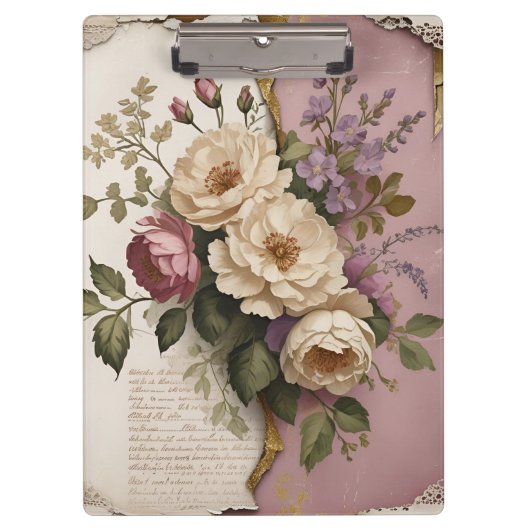 Vintage Floral - Clipboard Klemmbrett (Vorderseite)