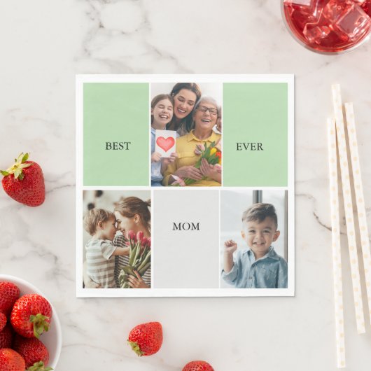 Vintage Floral Collage Photo Mother's Day Serviette (Beispiel)