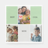 Vintage Floral Collage Photo Mother's Day Serviette (Vorderseite)