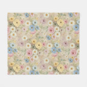 Vintage floral Cosy Soft Daisy Rose Fleecedecke (Vorderseite (Horizontal))