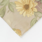 Vintage floral Cosy Soft Daisy Rose Fleecedecke (Ecke)