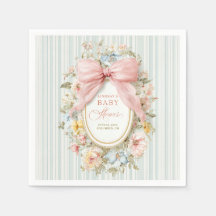 Vintage Floral Cottagecore Rosa Schleife Baby Show