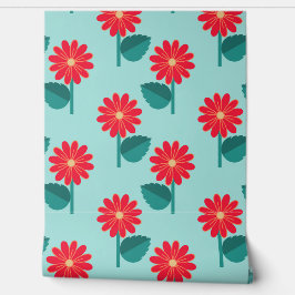 Vintage Floral Daisy Pattern Wall Decor Tapete