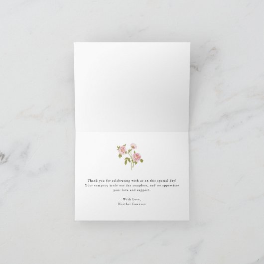 Vintage floral Dankeschön Karte (Innenseite)