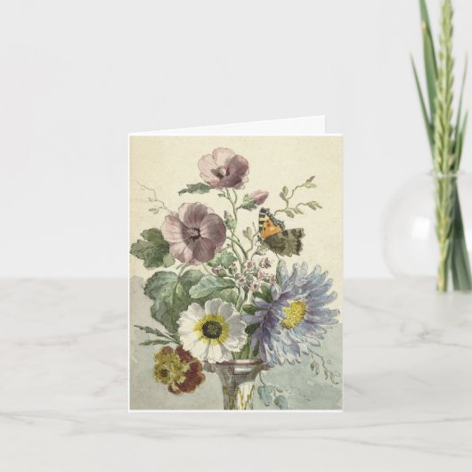 Vintage floral Dankeschön Karte (Vorderseite)