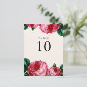 VINTAGE FLORAL DECOUPAGE TISCHNUMMER POST CARDS (Stehend Vorderseite)