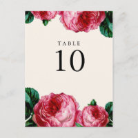 VINTAGE FLORAL DECOUPAGE TISCHNUMMER POST CARDS