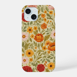 vintage Floral Dream Wildflower-Kunst iPhone 15 Hülle