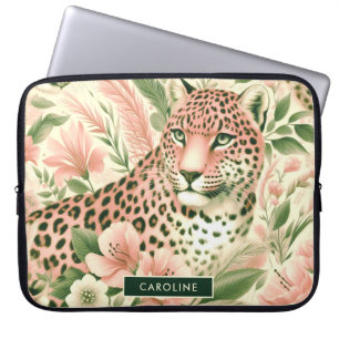 Vintage Floral Dschungel Leopard Laptopschutzhülle