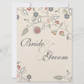 Vintage Floral Edging Seating Chart Einladung (Vorderseite)