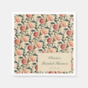 Vintage Floral Elfenbein-Creme Hochzeitsshower Ind Serviette