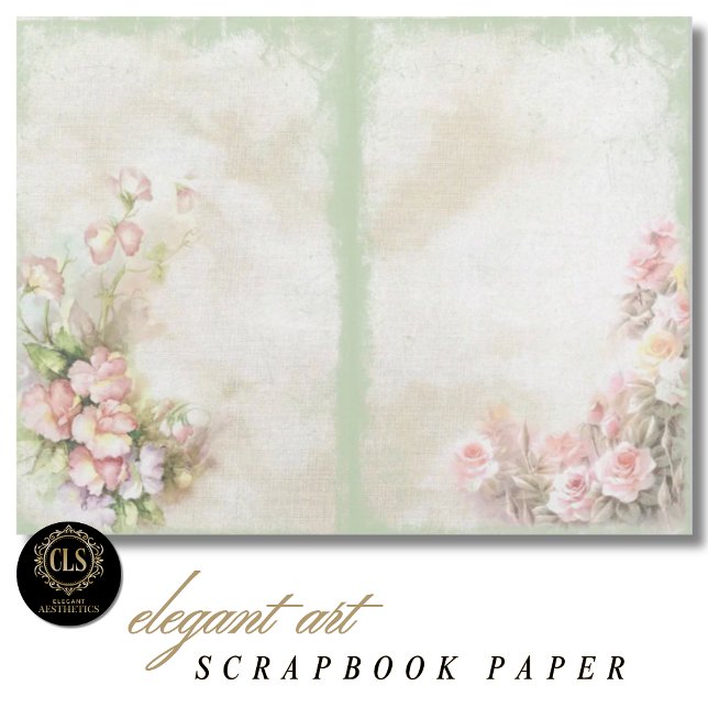 Vintage Floral Ephemera #10 Scrapbook Papier  (Decoupage Paper – Vintage Floral Ephemera 10)