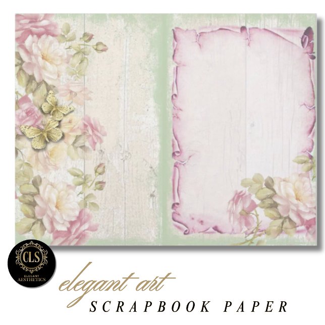 Vintage Floral Ephemera #3 Scrapbook Papier  (Decoupage Paper – Vintage Floral Ephemera 3)