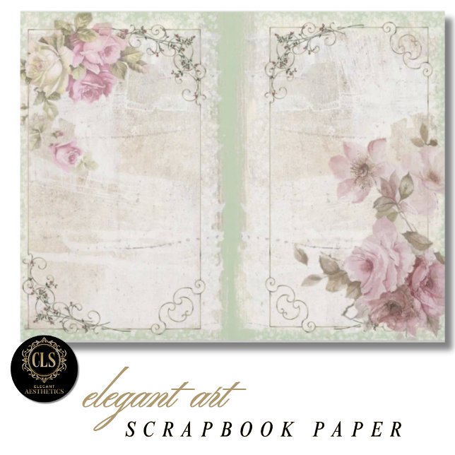 Vintage Floral Ephemera #4 Scrapbook Papier  (Decoupage Paper – Vintage Floral Ephemera 4)