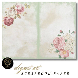 Vintage Floral Ephemera #9 Scrapbook Paper 