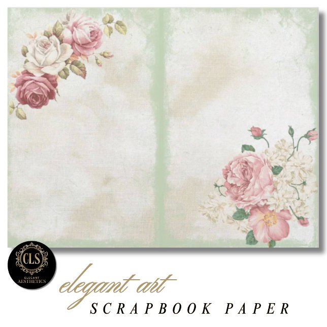 Vintage Floral Ephemera #9 Scrapbook Papier  (Decoupage Paper – Vintage Floral Ephemera 9)