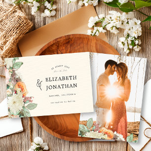 Vintage Floral Eukalyptus Rosen Hochzeit Vollbild Save The Date