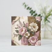 Vintage Floral - Flat Card (Stehend Vorderseite)