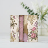 Vintage Floral - Flat Card (Stehend Vorderseite)