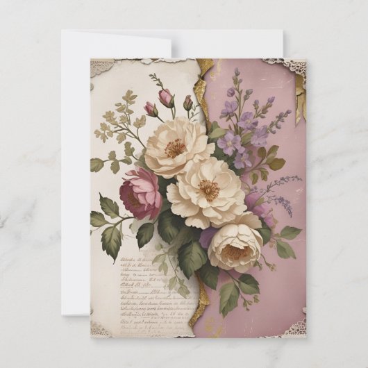 Vintage Floral - Flat Note Card  Mitteilungskarte (Vorderseite)