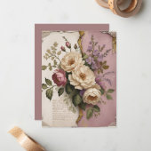 Vintage Floral - Flat Note Card Mitteilungskarte (Vorderseite/Rückseite Beispiel)