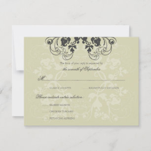 Vintage Floral Flourish Kohle (R) RSVP-Karte RSVP Karte