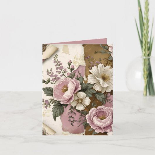 Vintage Floral - Folded Note Card (Vorderseite)