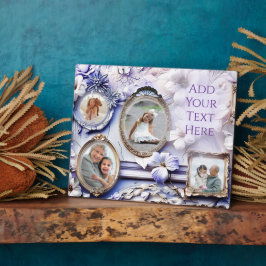 Vintage Floral Frame Collage with Soft Lavender Fotoplatte