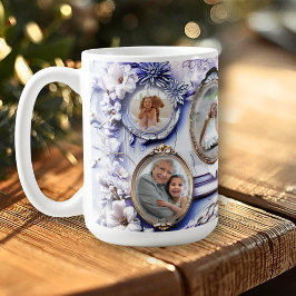 Vintage Floral Frame Collage with Soft Lavender Kaffeetasse