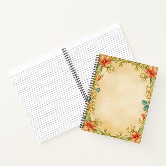 Vintage Floral Frame Design  Notizblock (Innenseite)