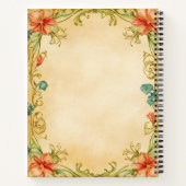 Vintage Floral Frame Design  Notizblock (Rückseite)