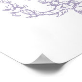 Vintage Floral Frame Lavender Wedding Welcome Poster (Ecke)