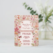 Vintage Floral Garden Bridal Shower  Einladung (Stehend Vorderseite)