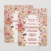 Vintage Floral Garden Bridal Shower  Einladung (Vorne/Hinten)