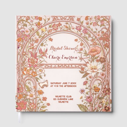 Vintage Floral Garden Bridal Shower  Gästebuch (Vorderseite)