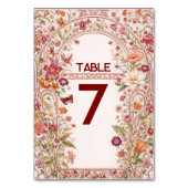 Vintage Floral Garden Bridal Shower  Tischnummer (Rückseite)