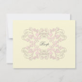 Vintage floral Geblüht Baby Pink RSVP Karte (Rückseite)