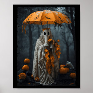 Vintage Floral Geist Halloween-Geist im Wald Poster