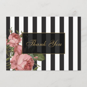 Vintage Floral gestreifte Salon-Dankeskarten Dankeskarte