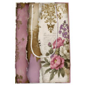 Vintage Floral - Gift Bag Mittlere Geschenktüte (Rückseite)