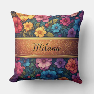 🌸 Vintage Floral Gold Verziert Elegant Romantisch Kissen