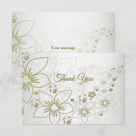 Vintage Floral Greenery Elegant Wedding  Dankeskarte