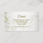 Vintage Floral Greenery  Elegant Wedding Detail Begleitkarte (Rückseite)