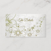 Vintage Floral Greenery  Elegant Wedding Detail Begleitkarte (Vorderseite)