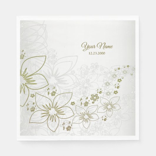 Vintage Floral Greenery Elegant Wedding Party Serviette (Vorderseite)